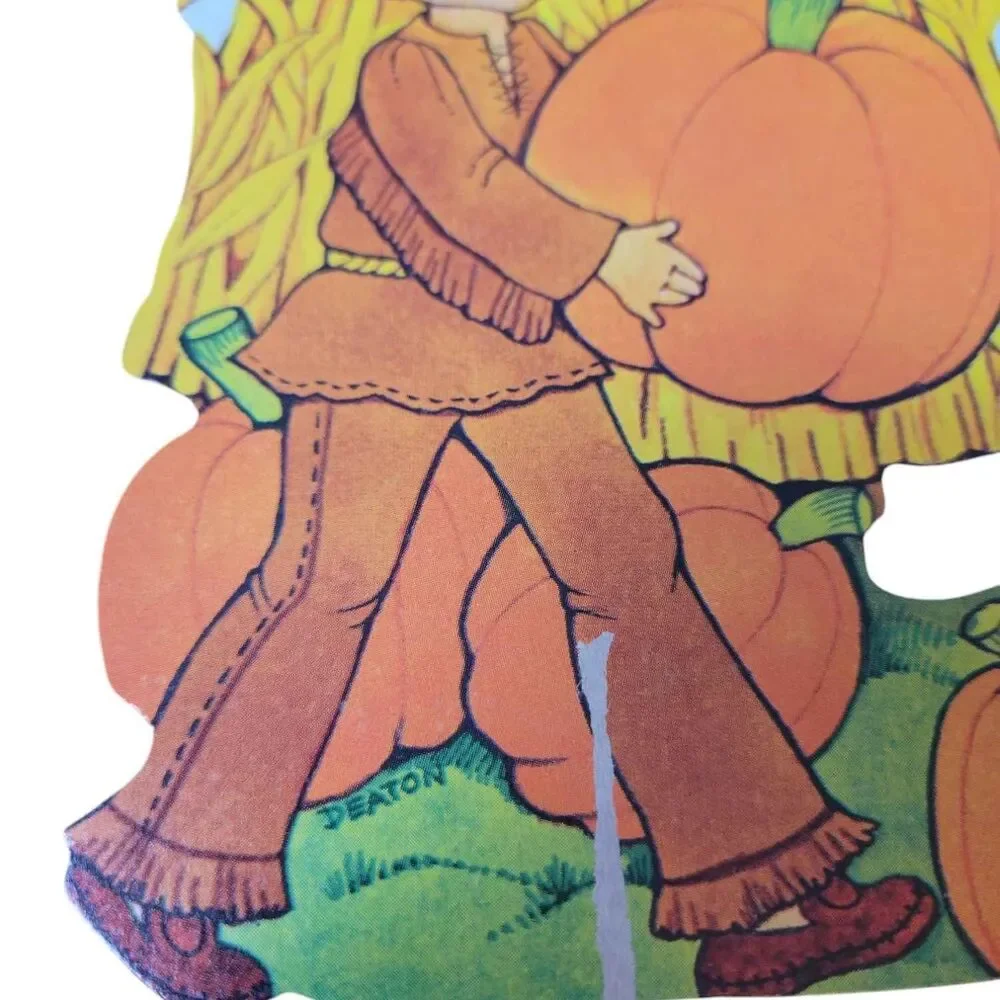 Lot of 6 Vintage Cardboard Cut-outs Thanksgiving